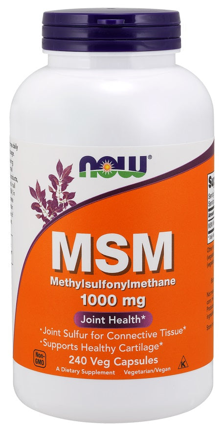 NOW Foods MSM Methylsulphonylmethane, 1000mg 240 vcaps