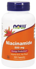 NOW Foods Niacinamide, 500mg 100 caps
