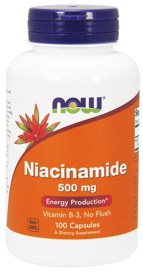 NOW Foods Niacinamide, 500mg 100 caps