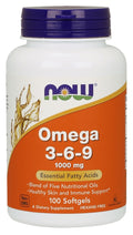 NOW Foods Omega 3-6-9, 1000mg 100 softgels