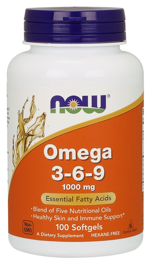 NOW Foods Omega 3-6-9, 1000mg 100 softgels