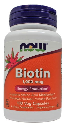 NOW Foods Biotin, 1000mcg 100 vcaps