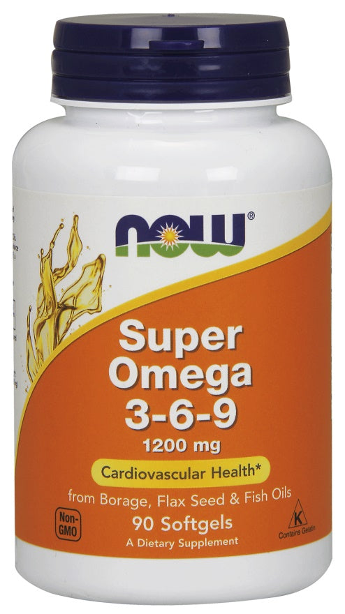 NOW Foods Super Omega 3-6-9, 1200mg 90 softgels