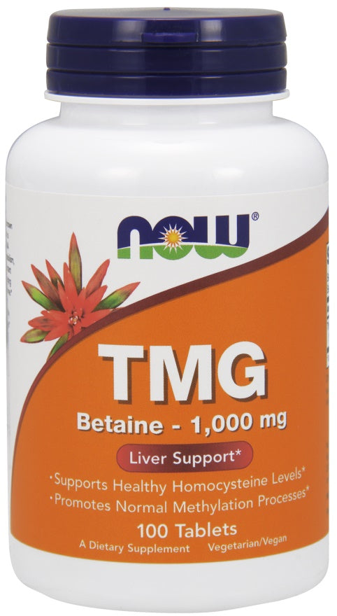 NOW Foods TMG (Trimethylglycine), 1000mg 100 tabs