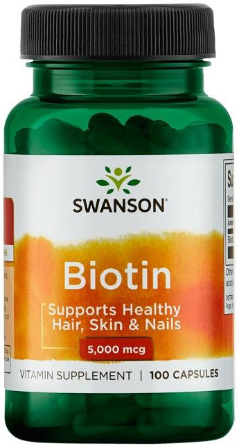 Swanson Biotin, 5000mcg 100 caps