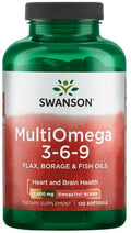 Swanson MultiOmega 3-6-9 Flax & Borage & Fish Oils 120 softgels