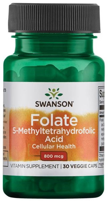 Swanson Folate (5-Methyltetrahydrofolic Acid), 800mcg 30 vcaps