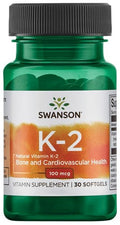 Swanson Vitamin K-2 Natural, 100mcg 30 softgels