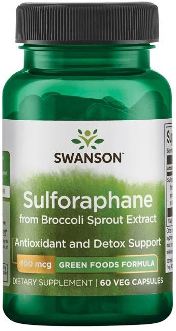 Swanson Sulforaphane from Broccoli Sprout Extract, 400mcg 60 vcaps