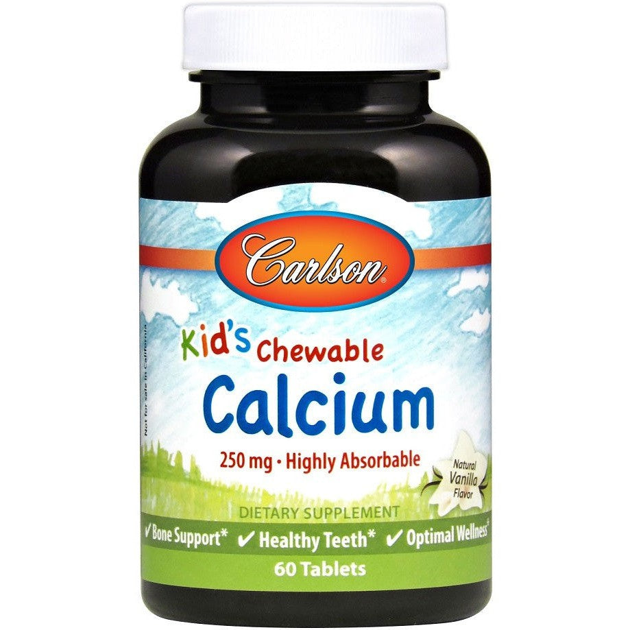 Carlson Labs Kid's Chewable Calcium 250mg Natural Vanilla 60 tabs