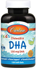 Carlson Labs Kid's Chewable DHA, 100mg Orange 120 softgels