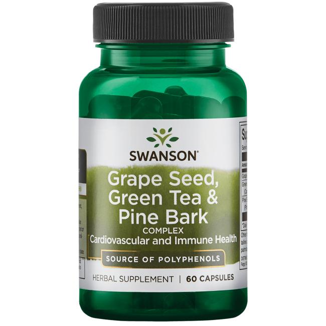 Swanson Grape Seed, Green Tea & Pine Bark Complex 60 caps