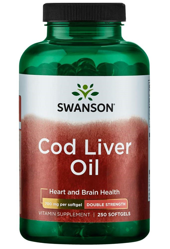 Swanson Cod Liver Oil, 700mg Double-Strength 250 softgels