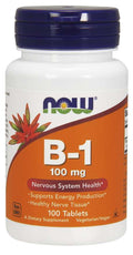 NOW Foods Vitamin B-1 Thiamine, 100mg 100 tabs