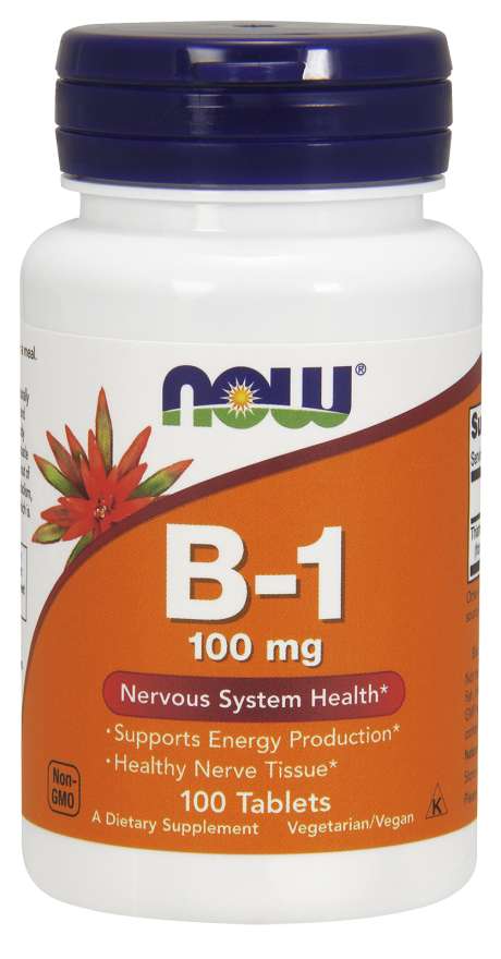 NOW Foods Vitamin B-1 Thiamine, 100mg 100 tabs