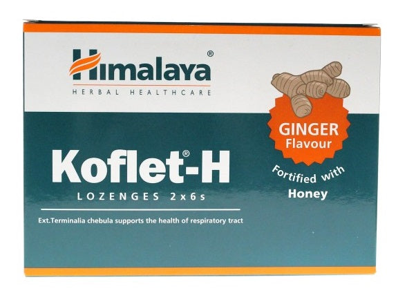 Himalaya  Koflet-H, Ginger 12 lozenges