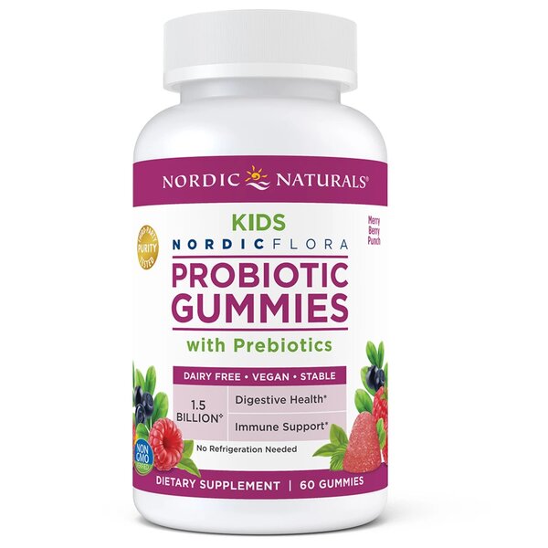 Nordic Naturals Probiotic Gummies Kids, Merry Berry Punch 60 gummies