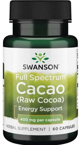 Swanson Full Spectrum Cacao (Raw Cocoa), 400mg 60 caps