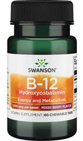 Swanson B-12 Hydroxycobalamin, 1000mcg 60 chewable tablets