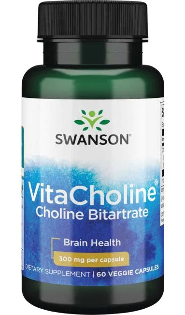 Swanson VitaCholine Choline Bitartrate, 300mg 60 vcaps