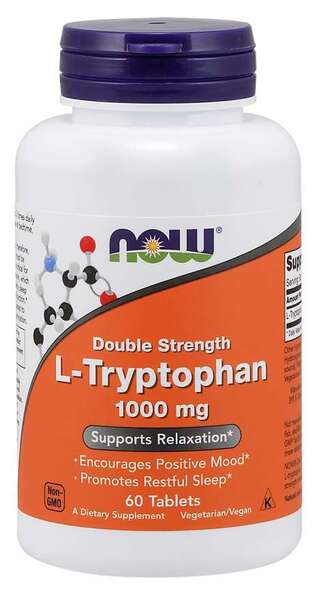 NOW Foods L-Tryptophan, 1000mg Double Strength 60 tabs