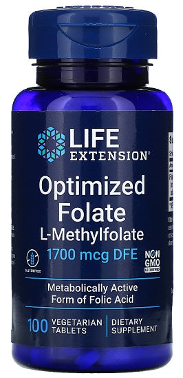 Life Extension Optimized Folate, 1700mcg 100 vegetarian tabs