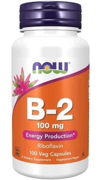 NOW Foods Vitamin B-2 Riboflavin, 100mg 100 vcaps