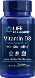Life Extension Vitamin D3 with Sea-Iodine, 5000IU 60 caps