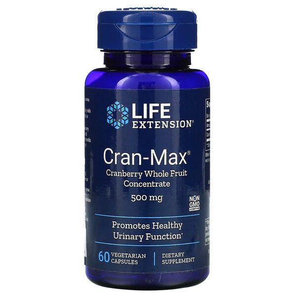 Life Extension Cran-Max Cranberry Whole Fruit Concentrate, 500mg 60 vcaps