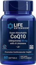 Life Extension Super-Absorbable CoQ10 (Ubiquinone) with d-Limonene, 100mg 60 softgels