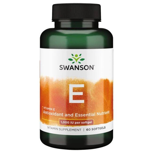Swanson Vitamin E, 1000 IU 60 softgels