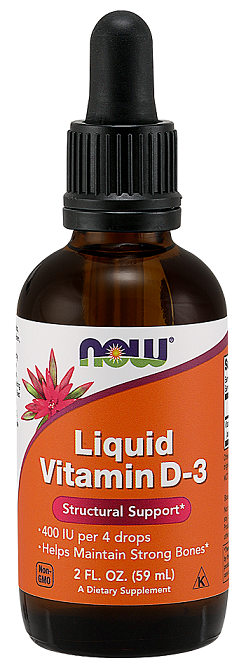 NOW Foods Vitamin D-3 Liquid, 400 IU 59 ml.