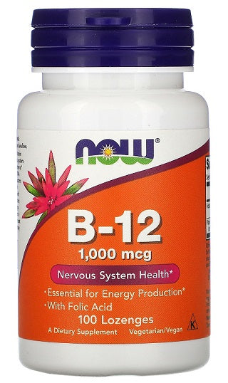 NOW Foods Vitamin B-12, 1000mcg 100 lozenges