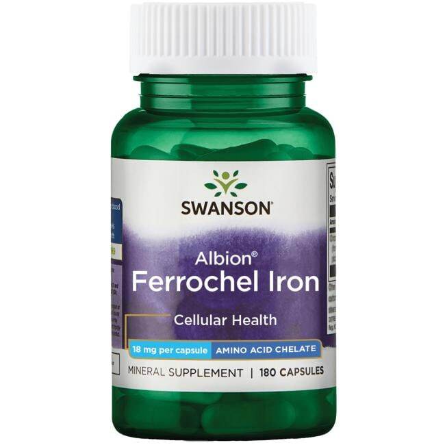 Swanson Albion Ferrochel Iron, 18mg 180 caps