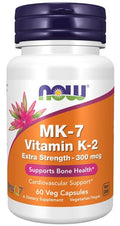 NOW Foods MK-7 Vitamin K-2, 300mcg Extra Strength 60 vcaps