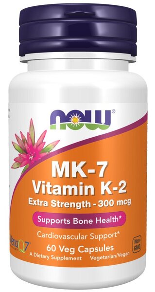 NOW Foods MK-7 Vitamin K-2, 300mcg Extra Strength 60 vcaps