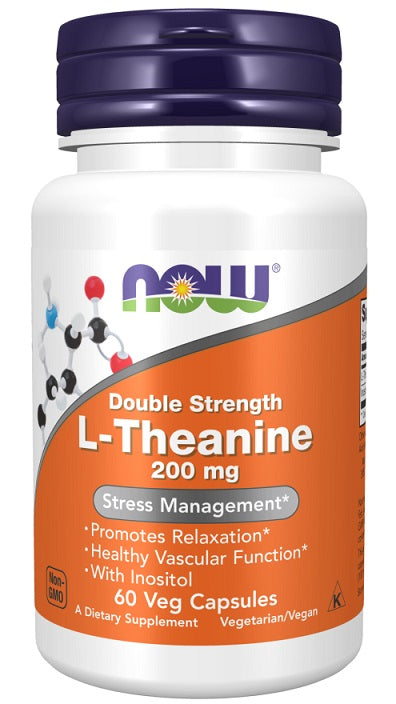 NOW Foods Double Strength L-Theanine, 200mg 60 vcaps