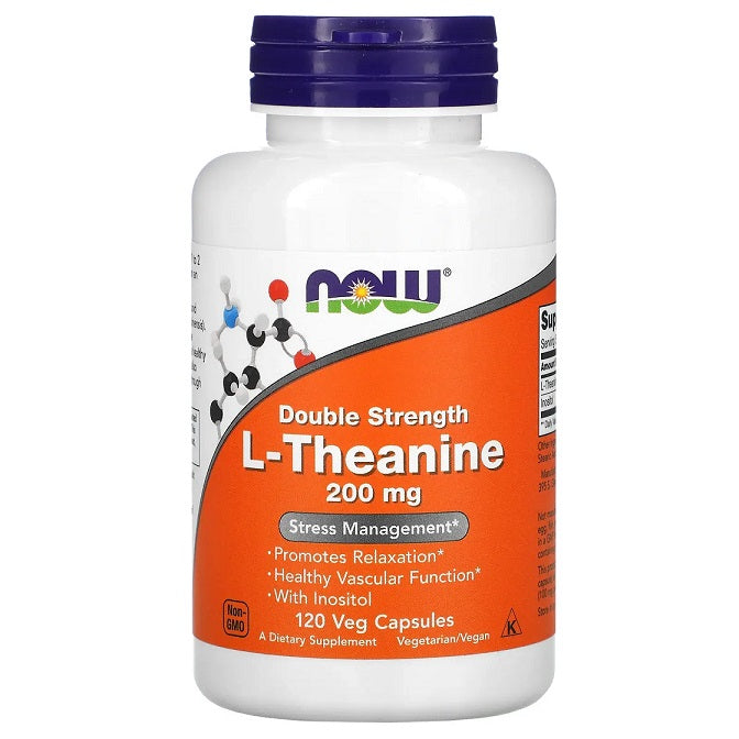 NOW Foods Double Strength L-Theanine, 200mg 120 vcaps