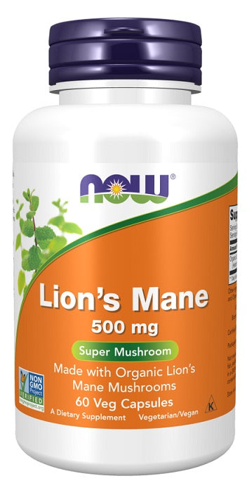 NOW Foods Lion's Mane, 500mg 60 vcaps