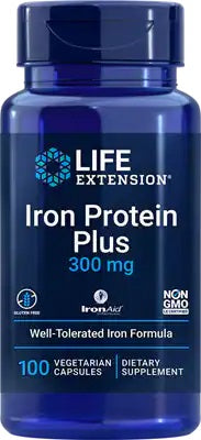 Life Extension Iron Protein Plus, 300mg 100 vcaps