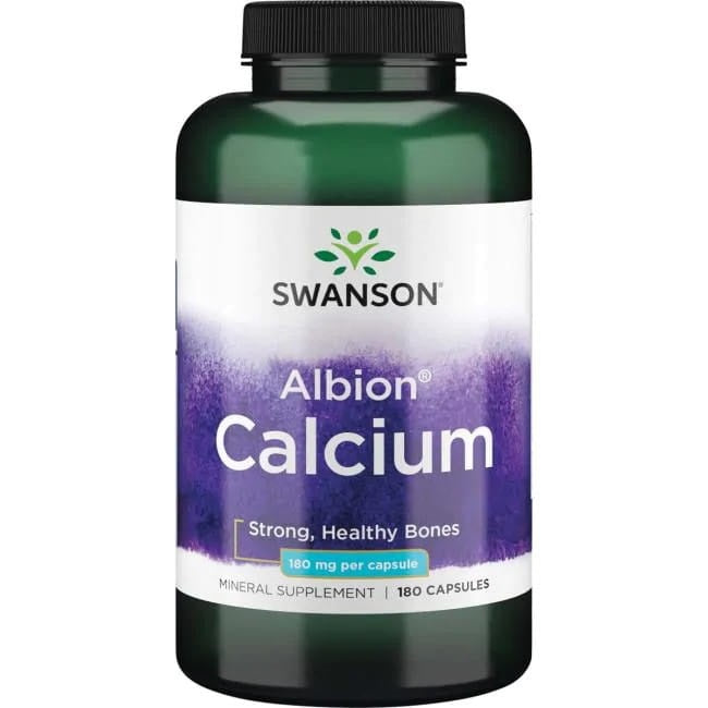 Swanson Albion Calcium, 180mg 180 caps