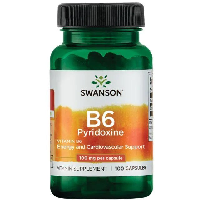 Swanson B6 Pyridoxine, 100mg 100 caps