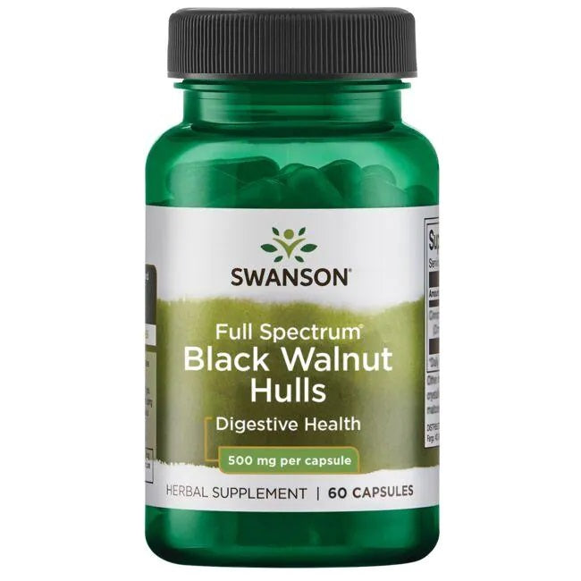 Swanson Full Spectrum Black Walnut Hulls, 500mg 60 caps