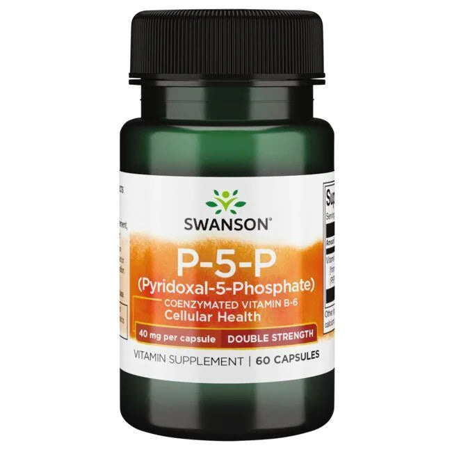 Swanson P-5-P (Pyridoxal-5-Phosphate) Coenzymated Vitamin B6, 40mg 60 caps
