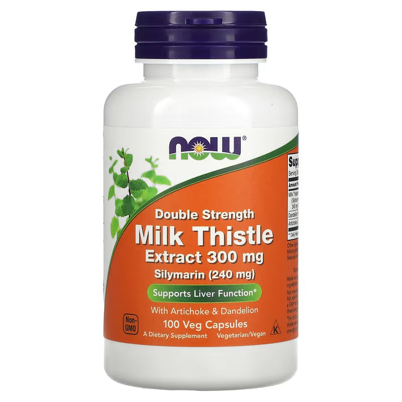 NOW Foods Milk Thistle Extract with Artichoke & Dandelion, 300mg Double Strength 100 vcaps