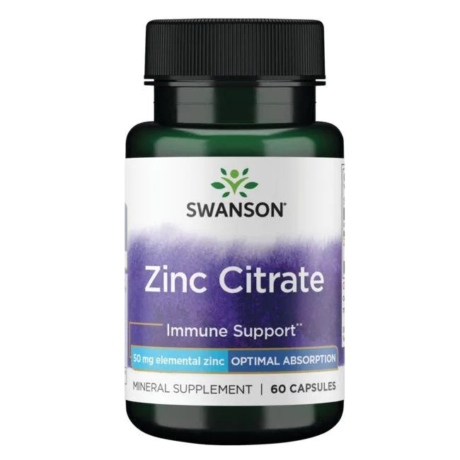 Swanson Zinc Citrate, 50mg 60 caps