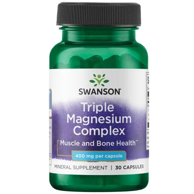 Swanson Triple Magnesium Complex, 400mg 30 caps