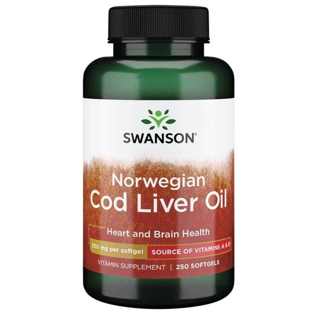 Swanson Cod Liver Oil, 350mg 250 softgels