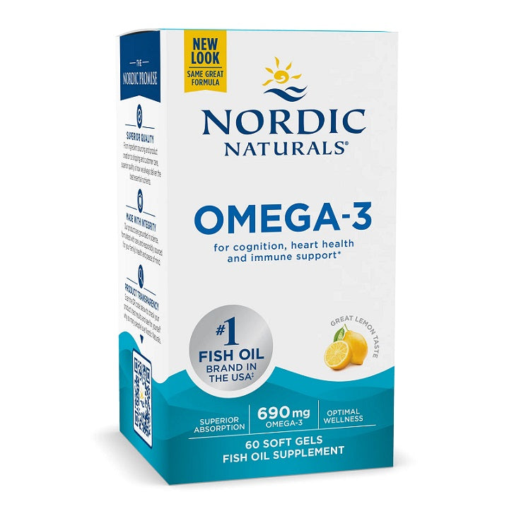 Nordic Naturals Omega-3, 690mg Lemon 60 softgels