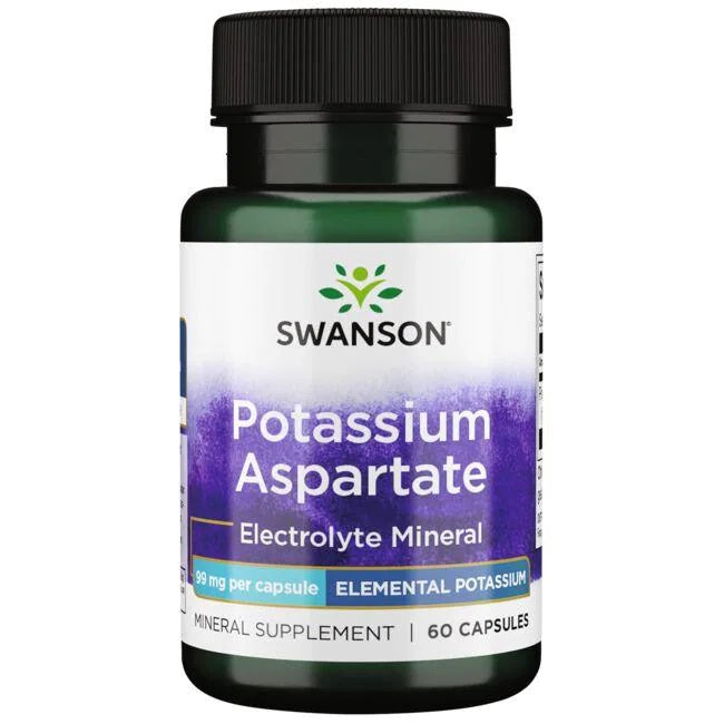 Swanson Potassium Aspartate, 99mg 60 caps